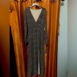 TALL long sleeved polka dot dress